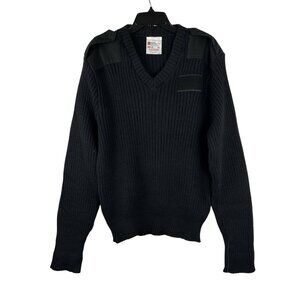 Brigade Quartermasters  Men’s XL Woolly Pully Sweater Wool Black V Neck England